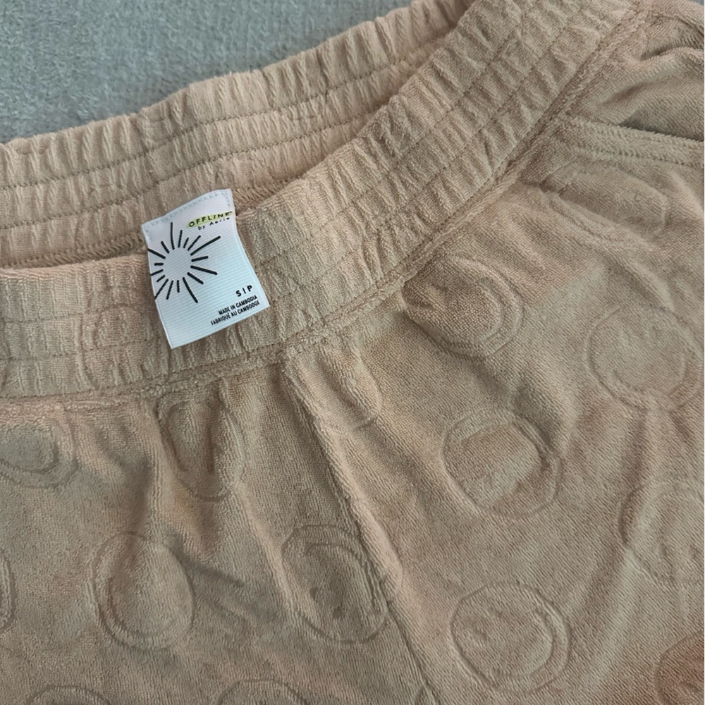 offline by aerie terry cloth smiley shorts